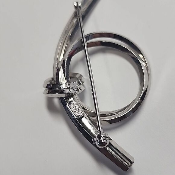 Sterling Silver Carl Art Knot Loop Pin Broach Modernist Art Deco CA Arrow VTG - Picture 4 of 4